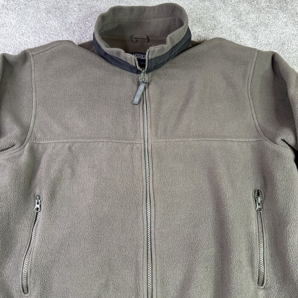 Landsend Sweater Men’s Large Gray Tall 1/4 Zip Fleece Polartech